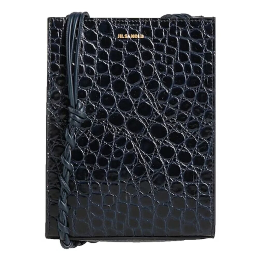 JIL SANDER Croc Embossed Tangle Crossbody Bag